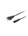 LANBERG Kabel zasilający EURO (radiowy) CEE 7/16 - IEC 320 C7 1.8M       czarny - nr 26