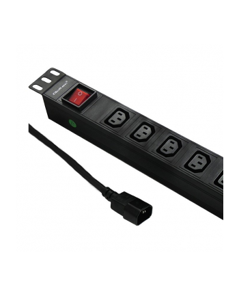 Listwa zasilająca QOLTEC do RACK 19'' | 1U | 10A | PDU | 8xIEC C13 | 2m