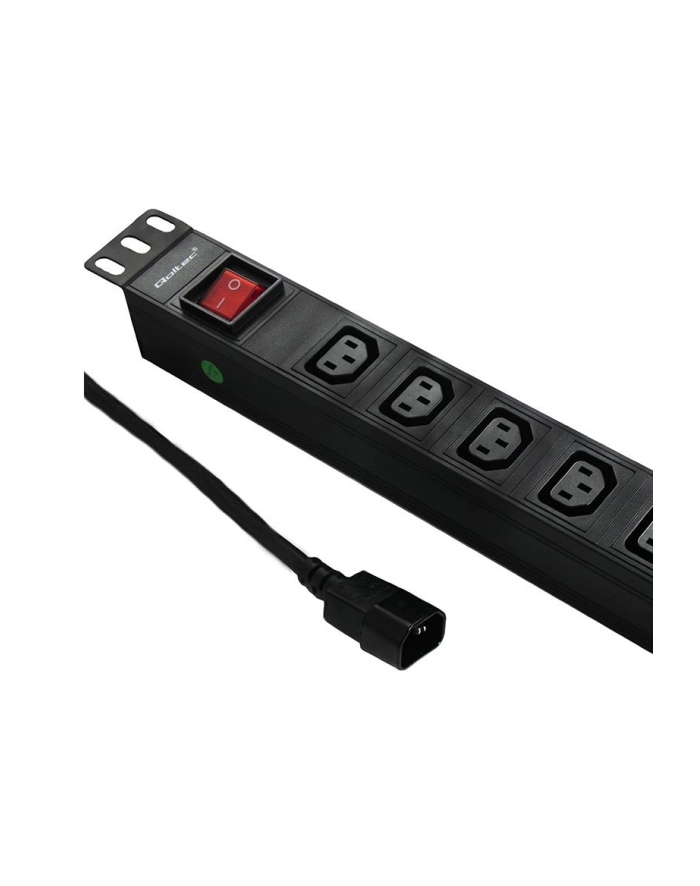 Listwa zasilająca QOLTEC do RACK 19'' | 1U | 10A | PDU | 8xIEC C13 | 2m główny