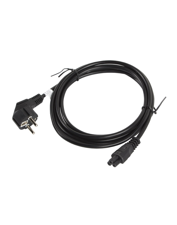 LANBERG Kabel zasilający Laptop (MIKI) IEC 7/7 - IEC 320 C5 3M VDE czarny główny