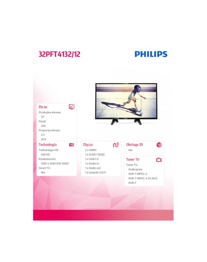 Philips 32'' LED 32PFT4132/12 główny