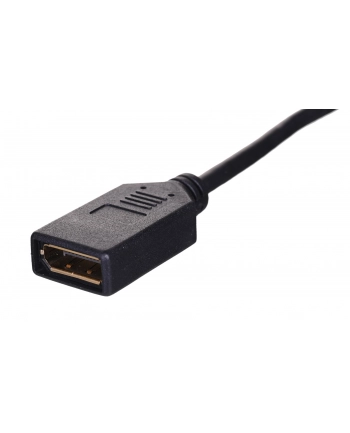 Adapter mini Displayport (M) -> DisplayPort (F) na kablu 10cm czarny