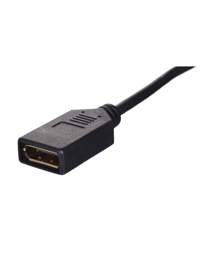 Adapter mini Displayport (M) -> DisplayPort (F) na kablu 10cm    czarny główny