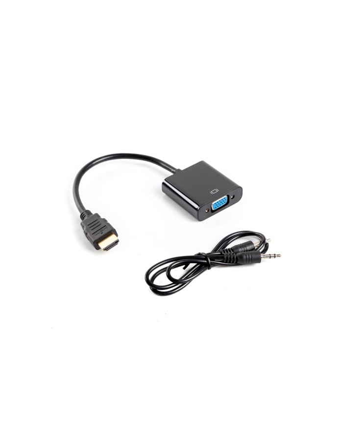 Adapter HDMI-A (M) -> VGA (F) + audio na kablu główny
