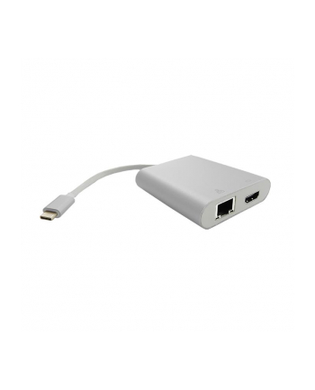 Adapter USB 3.1 typC / HDMI żeński | USB 3.0 żeński | RJ45 | PD