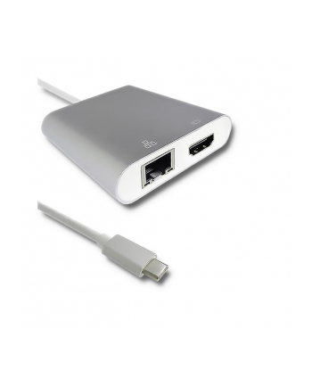 Adapter USB 3.1 typC / HDMI żeński | USB 3.0 żeński | RJ45 | PD