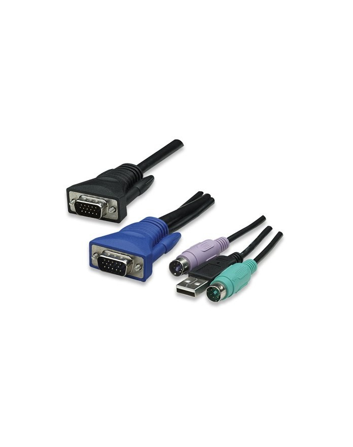 Przełącznik KVM 8-portowy USB/PS2 z OSD, rackowy główny