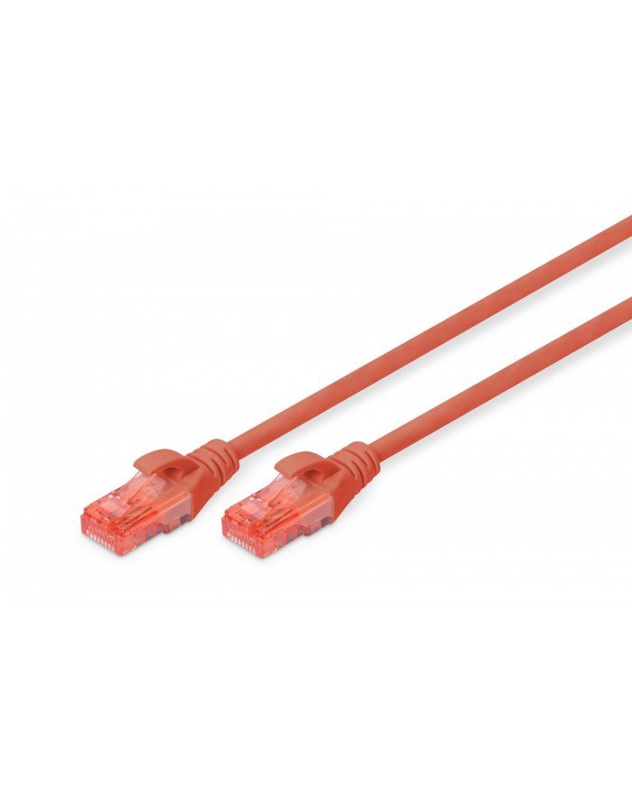 Patch cord nieekranowany U/UTP Kat.6 AWG 26/7 miedź LSOH czerwony 2,0m główny