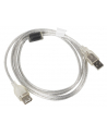 LANBERG Przedłużacz kabla USB 2.0 AM-AF Ferryt 1.8M przezroczysty - nr 4