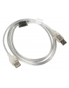 LANBERG Przedłużacz kabla USB 2.0 AM-AF Ferryt 1.8M przezroczysty - nr 8