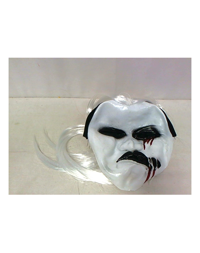 Maska gumowa biała z włosami 65526 główny