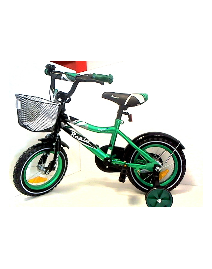 Rower 12'' zielony - biały koszyk R-999G-12 Gree główny