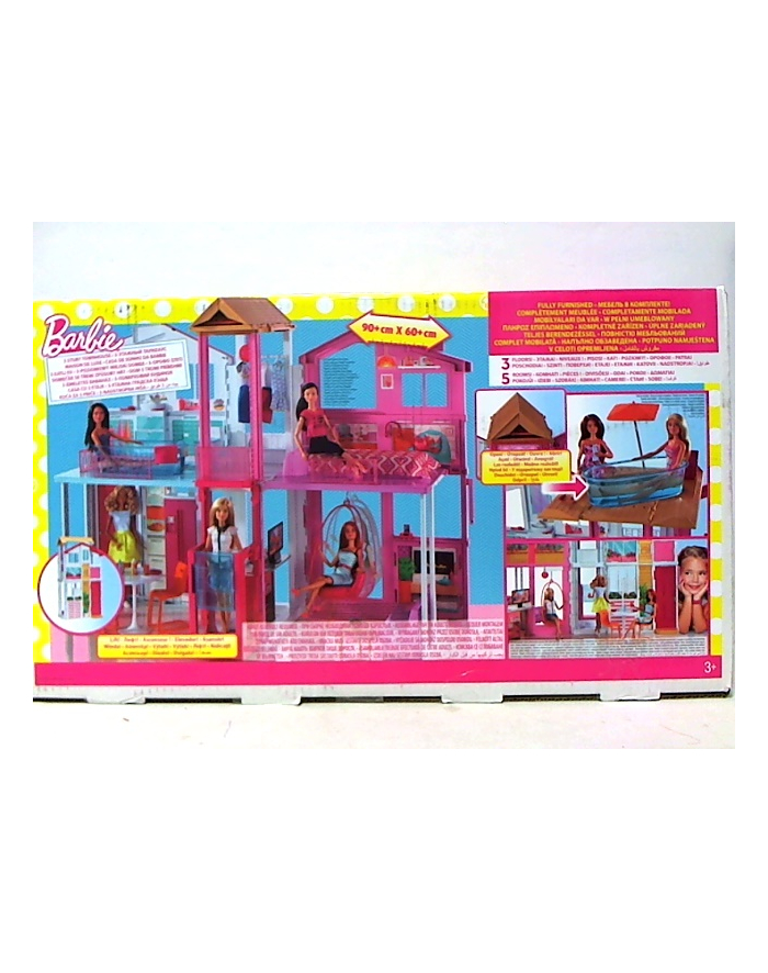 Barbie miejski domek z wyposażeniem 3-poziom DLY32 główny