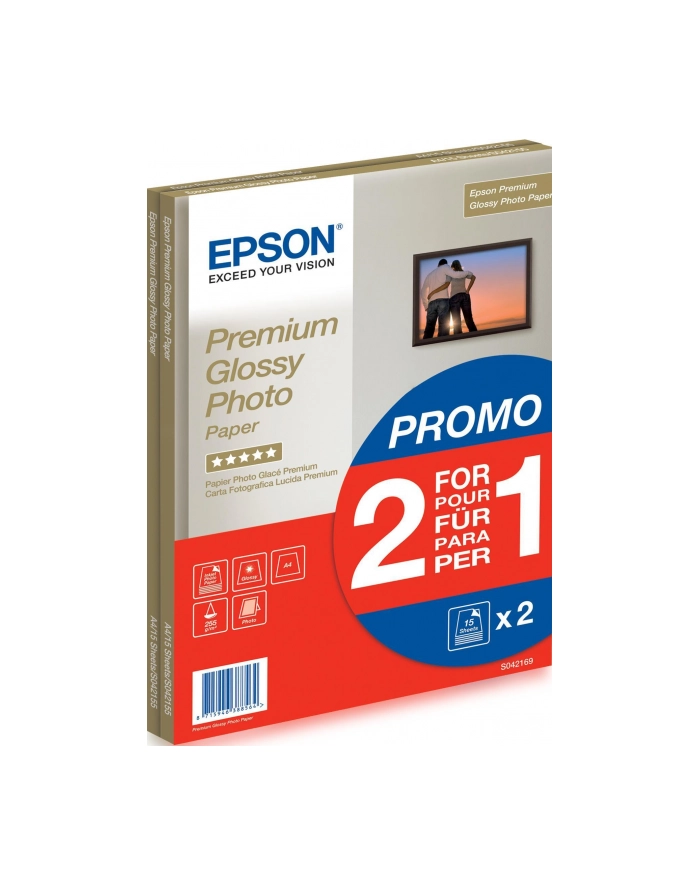 Epson Premium Glossy Photo Paper  A4  (2x15 ark) główny