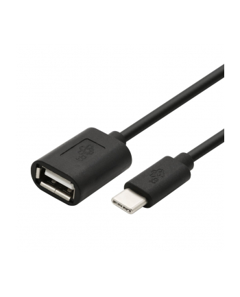 Kabel OTG USB AF - USB C 15cm czarny