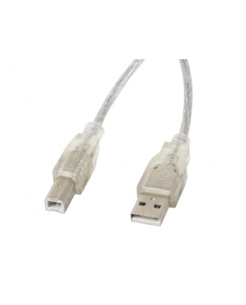 Kabel USB 2.0 AM-BM 5M Ferryt przezroczysty