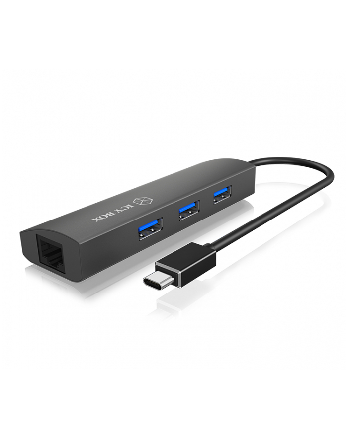 RaidSonic IcyBox 3-portowy Hub USB 3.0 & Gigabit-LAN główny