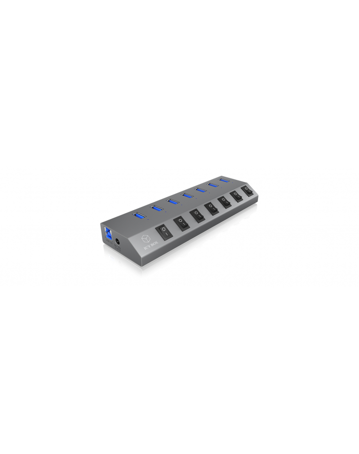 RaidSonic IcyBox 7-portowy Hub USB 3.0, On/off przełącznik dla każdego portu główny
