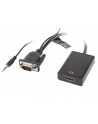 Lanberg adapter VGA(F) + audio jack 3.5mm -> HDMI(M) 20cm - nr 2