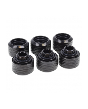 Alphacool Eiszapfen pipe connection 1/4'' on 16/10mm, black, 6-pack (17379)