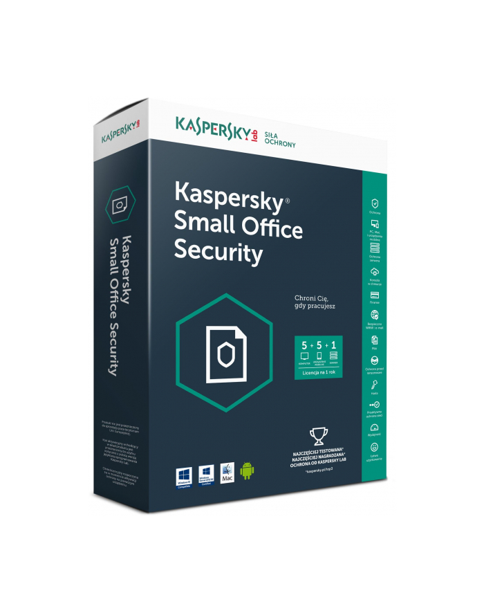 Licencja BOX Kaspersky Small Office Security 2 for Personal Computers and File Servers 1SVR+5WS (lic. niedostępna w ESD) główny