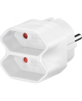goobay Stromadapt 1Schuko->2Euro white