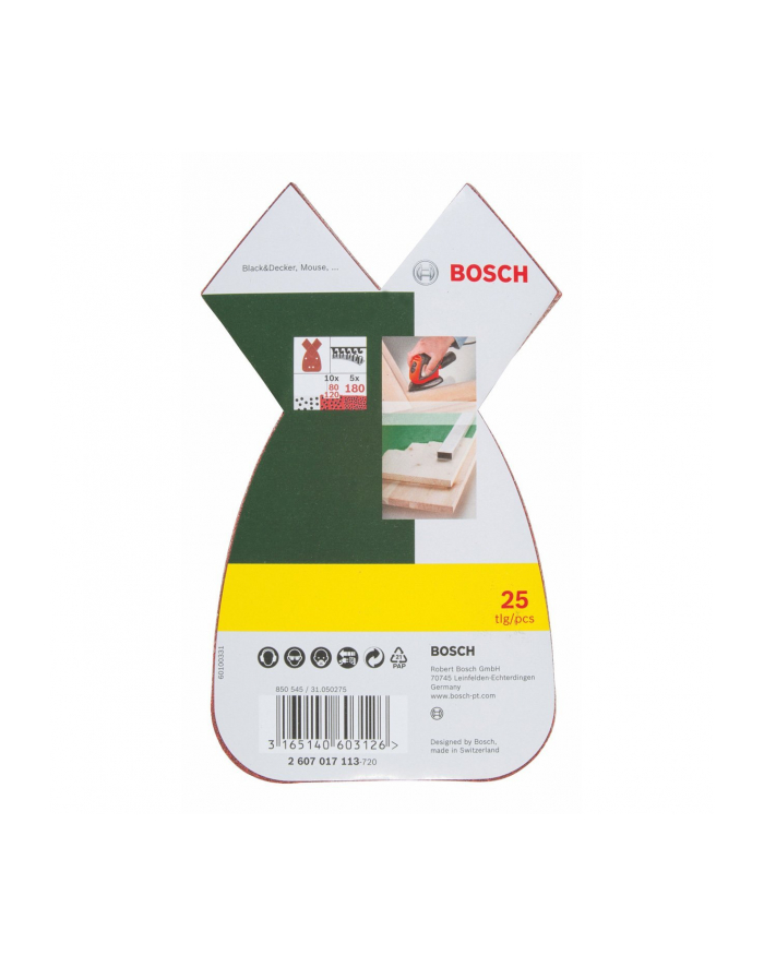 Bosch Papiery ścierne Multi 25 sztuk główny
