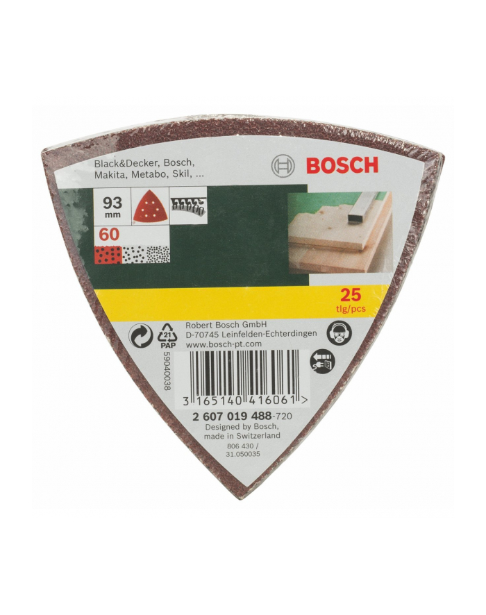 Bosch Papiery ścierne Delta 60 25 sztuk główny