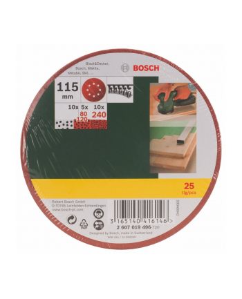 Bosch Papiery ścierne Exzent 25 sztuk
