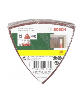 Bosch Papiery ścierne Delta 25 sztuk