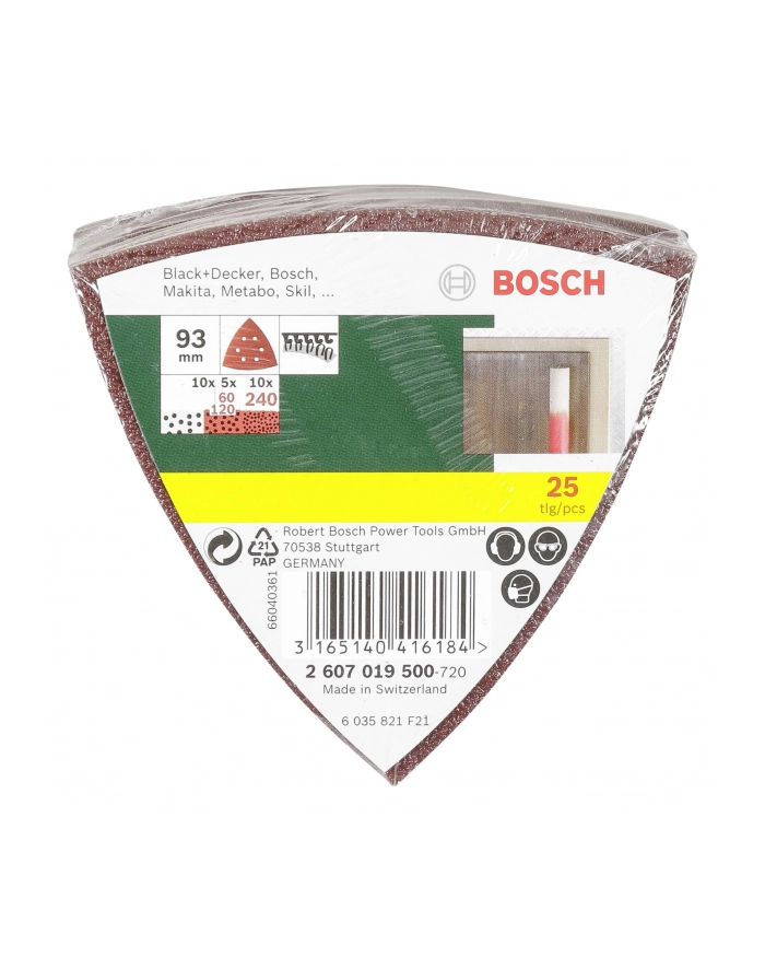 Bosch Papiery ścierne Delta 25 sztuk główny