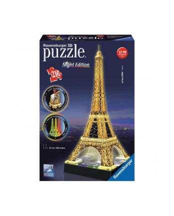 Ravensburger 3DPuzzle Wieża Eiffla w nocy 216 - 125791