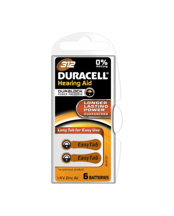 Duracell Zinc Air Hearing Aid 312 1.4V do aparatów słuchowych