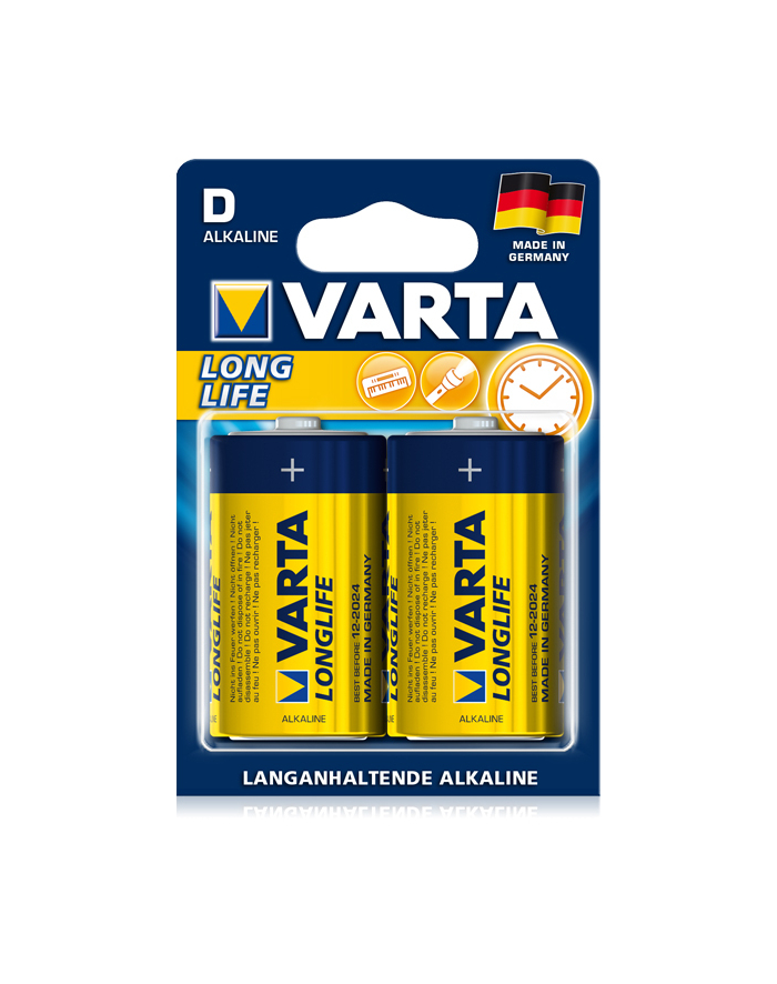 Varta Longlife R20P-D, cynkowo-chlorowa, 1.5V, sztuk 2 (3720-101-402) główny