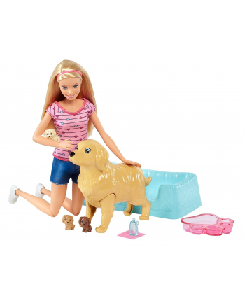 Mattel Barbie Newborn Pups Doll & Pets (FDD43)