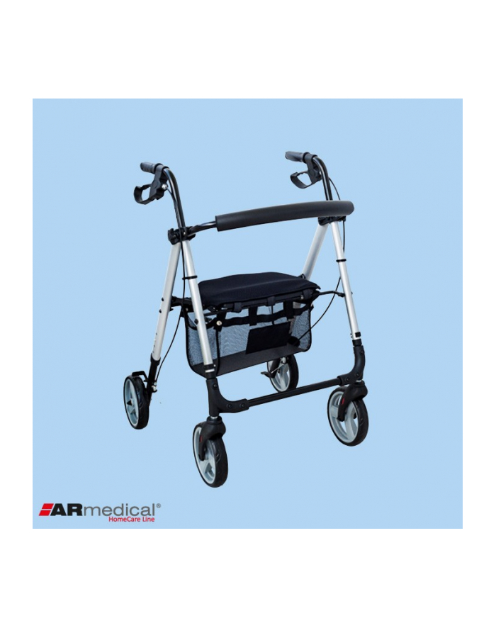 Podpórka rehabilitacyjna 4-kołowa aluminiowa PRESTIGE srebrna główny