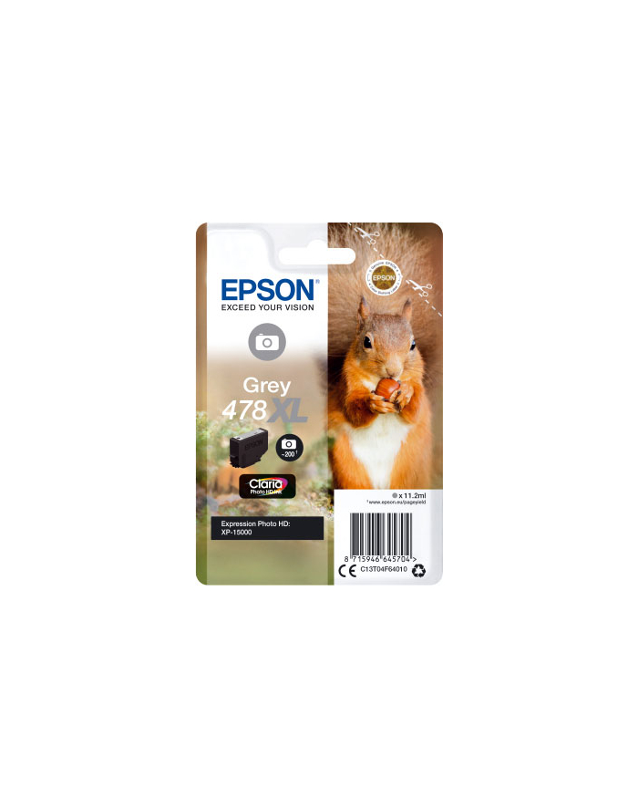 Tusz Epson grey | 478XL | 11.2ml | Claria Photo HD główny