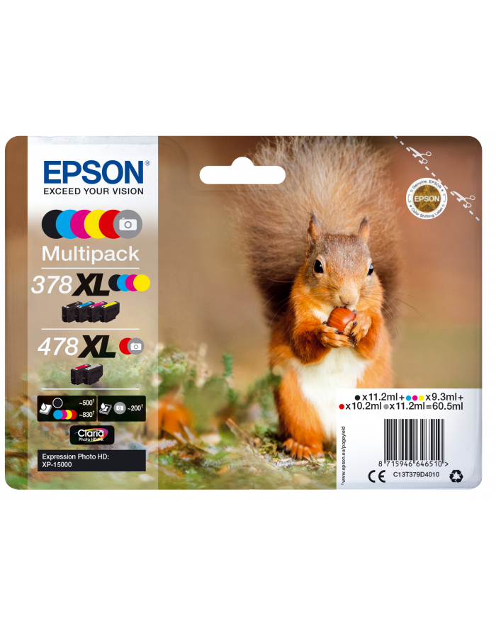 Tusz Epson Multipack 6-colors | 378XL+478XL | Claria Photo HD główny