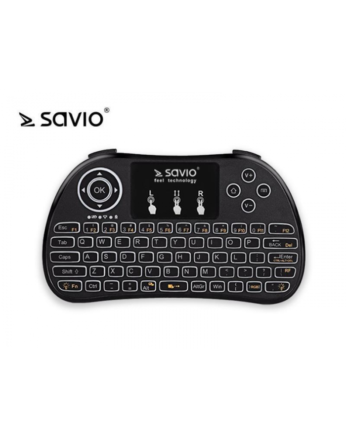 SAVIO KW-02 Podświetlana klawiatura bezprzewodowa Android TV Box, Smart TV, PS3, XBOX360, PC główny