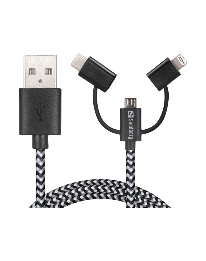 Sandberg Ładowarka 3w1 Lightning+MicroUSB+USB-C 1m główny