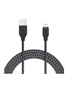 CB-AL2 Black nylonowy szybki kabel Quick Charge Lightning-USB | 2m | certyfikat MFi Apple - nr 1