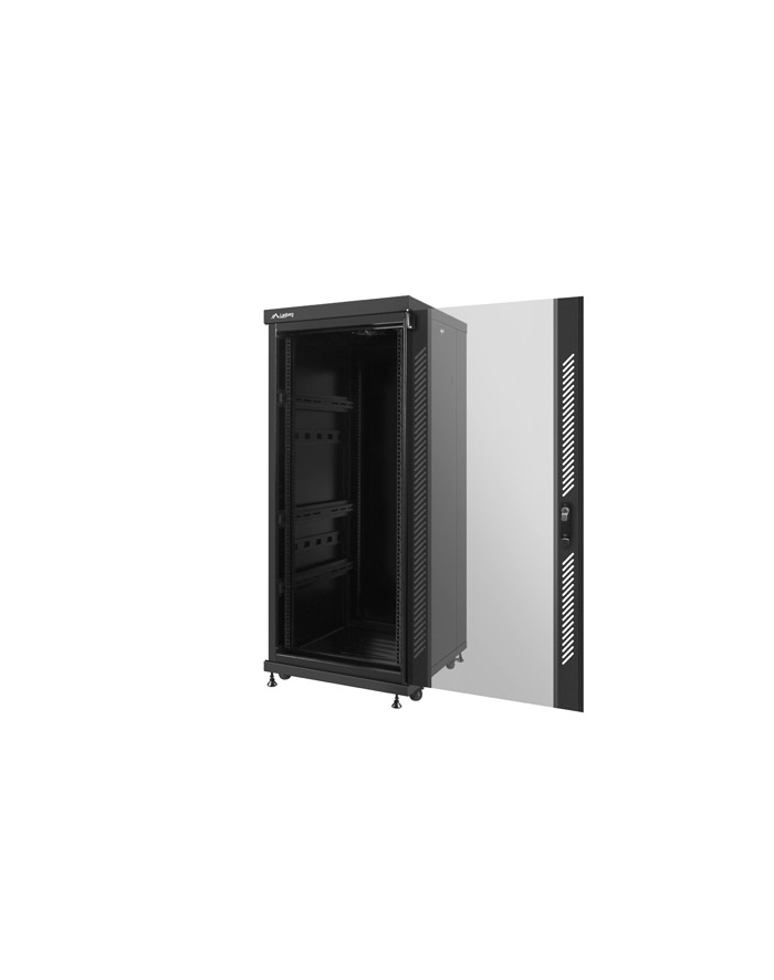 Lanberg szafa instalacyjna stojąca 19'' 27U/600x600mm czarna (drzwi szklane) główny