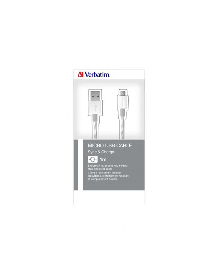Verbatim Mirco B USB Cable Sync&Charge100cm (silver) główny