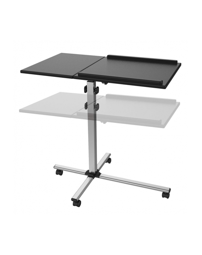 Techly Uniwersalny mobilny stolik pod projektor notebook z dwoma półkami czarny główny