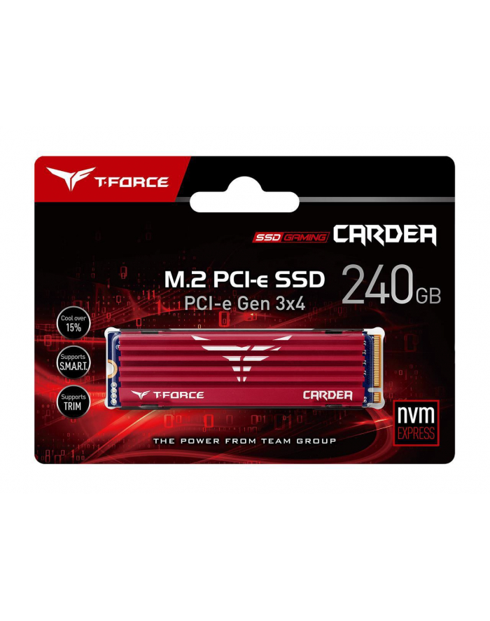 TEAMGROUP SSD PCIe-NVMe 240GB (R: 2600, W:1400), TEAM T-FORCE Cardea (Red) główny