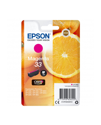epson Tusz T3343 MAGENTA 4.5ml do XP-5xx/6xx/8xx/9xx
