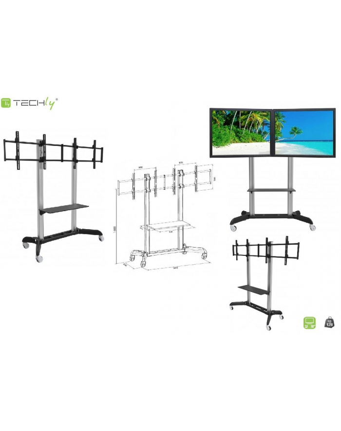 Stojak mobilny LCD/LED 32-70cali podwójny główny