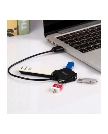 unitek HUB 4x USB 2.0 micro - czarny + OTG; Y-2178