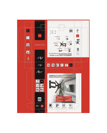 Uchwyt do TV LED/LCD 23-52' 32KG AR-78 Art reg. pion/poziom 50cm