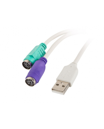 lanberg Adapter USB -> PS/2 x2 biały